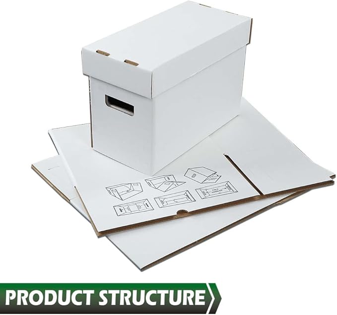 GRAND ORANGE 10PCS Comic Books Storage Boxes Short Holds 150-175 Stackable Cardboard Durable Archive