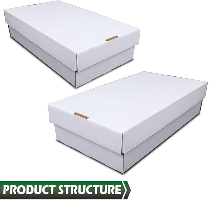 GRAND ORANGE 3000 Count 3 Row Card Storage Box 2 PACK Cardboard Standard Trading & Gaming card Storage Boxes Corrugated Cardboard Storage Box Trading Card Slab Storage Boxes