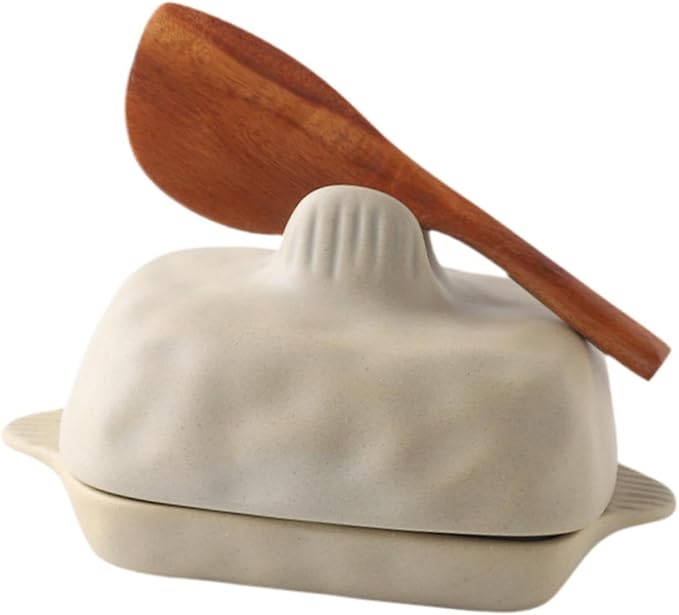 Fenteer Butter Dish Cheese Butter Keeper Container with Cutting Tool with Cover Storage for Restaurants Hotel Baking Fridge Household