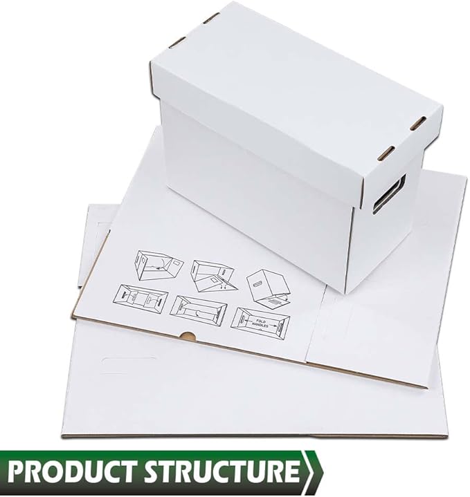 GRAND ORANGE 3 Pack Comic Book Storage Box - Holds 150-175 Comics, Collapsible, Stackable, Moistureproof, Archival Cardboard Short Box