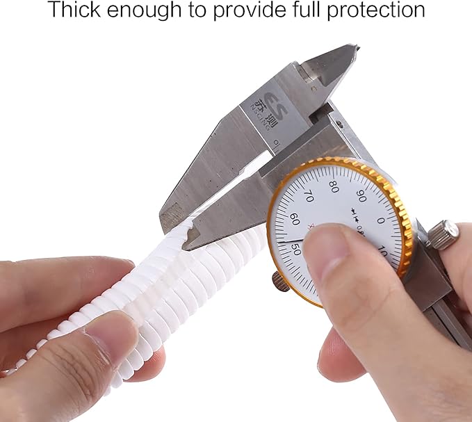 Alex Tech 100ft - 1/2 inch Split Wire Loom Tubing - White