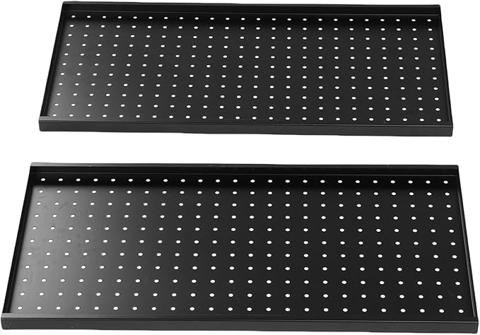 Hilitand Metal Pegboard Panels 2 Pack Heavy Duty Wall Mounted Tool Organizer Pegboard Tool Wall Organizer Peg Board for Garage Home Craft Room Kitchen with 288 Holes Powder Coated Steel