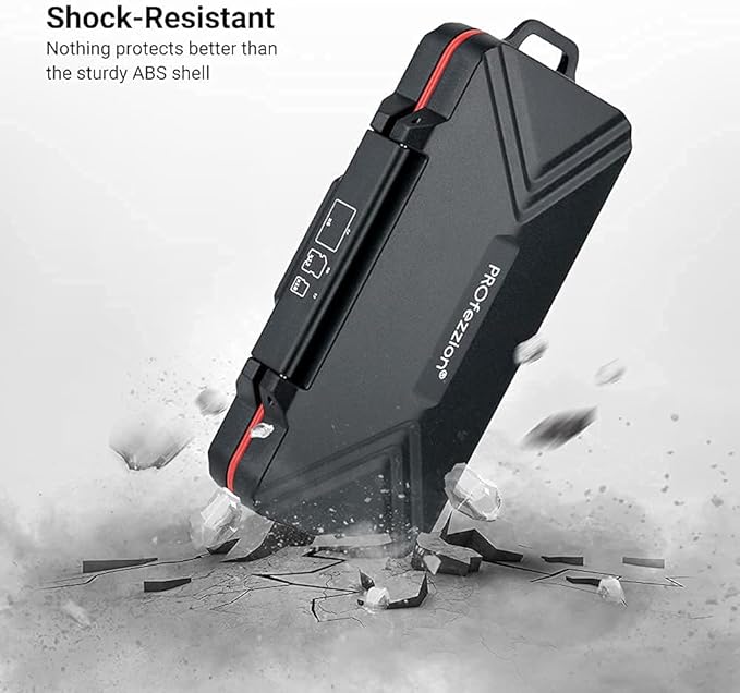 PROfezzion 36 Slots Memory Card Case, SD Card Holder for 12 SD/SDXC/SDHC & 18 Micro SD/TF & 6 CF/Cfast Cards, Water-Resistant & Anti-Shock Designed for SD Card Case with Rubber Interior, Black