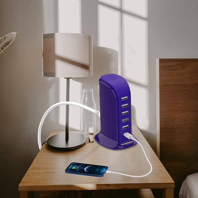 iPhone Charger Fast Charging Upoy, Multi Device USB Charging Station, 6 Ports USB Blocks, Power Adapter 1 USB C + 5 USB A Ports, Kawaii Electronics Accessories, Essentials for Travel, Vacation, Home