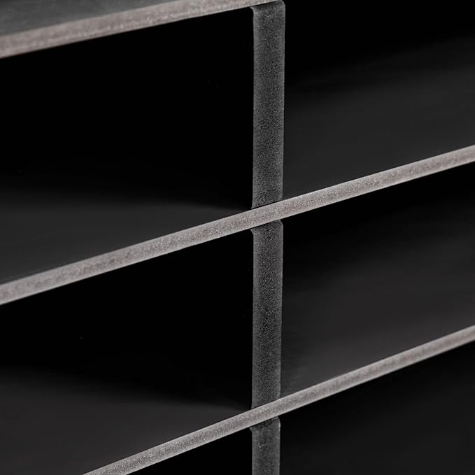 27 Compartments Literature Organizer, Desktop File Sorter Mail Center Paper Storage Cabinet Classroom Mailbox for Files Documents Papers Magazines(White) (Black 27Slots 1)