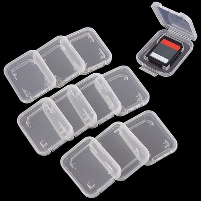 Plastic Memory Card Storage Case Compatible with SD MMC/SDHC PRO Duo White (10 PCS)