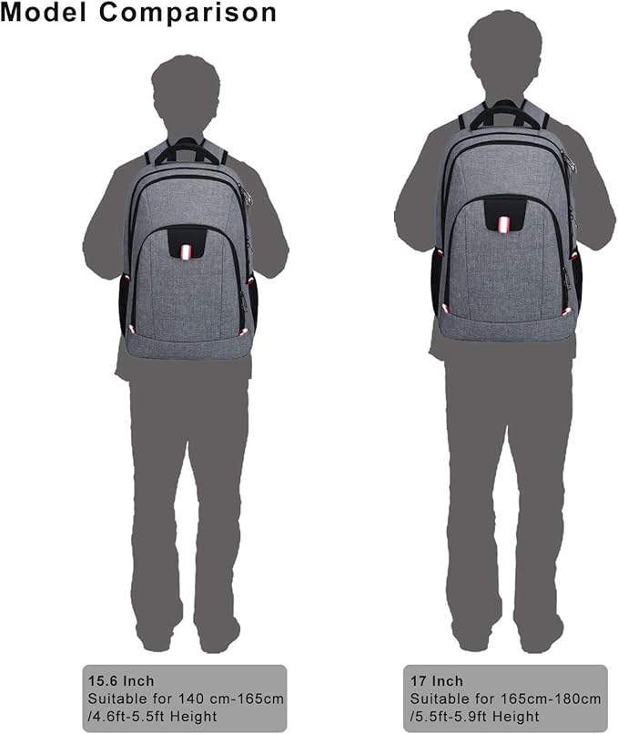 Della Gao Travel Laptop Backpack, Anti Theft Backpack for Men and Women with USB Slit Business Computer Backpack Bag (Grey, 15.6 Inch)