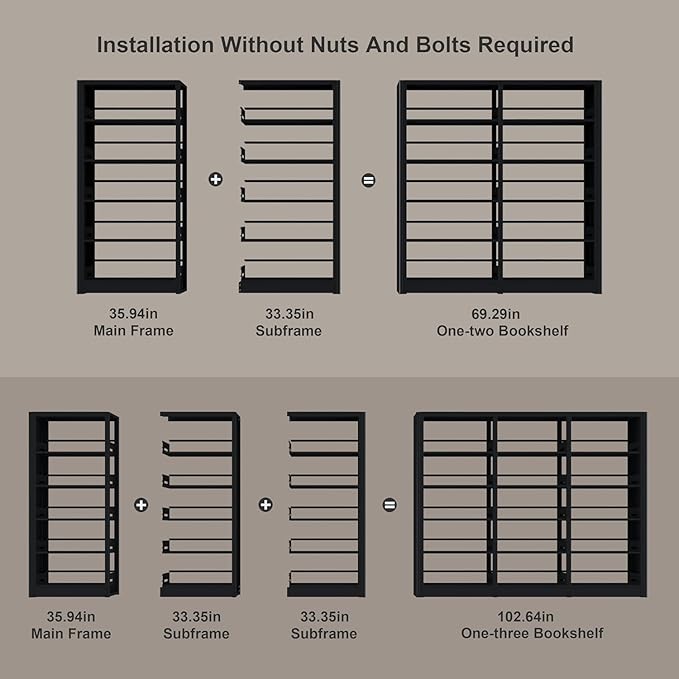 Black Subframe. Cannot be Used Alone. Expand The Modular Capability of The Bookshelf Without The Cost of Another Full Bookshelf Unit. (Black)