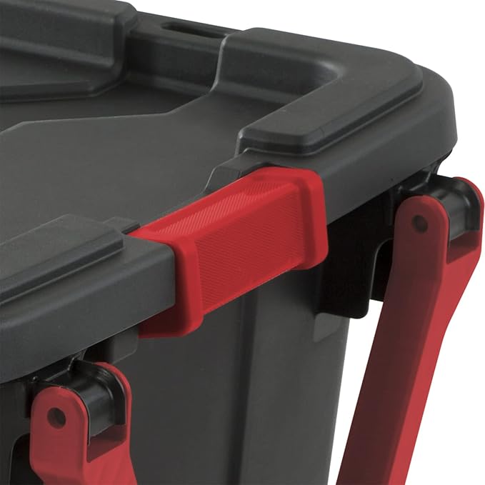 Storage Bins 40 Gallon Heavy-Duty Plastic Storage Bins, 2 Pack Container Totes with Durable Lid and Secure Latching Buckles, Stackable, Tough Storage Containers for Garage and Metal Rack Organizing