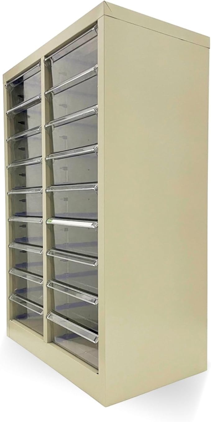 File Cabinet 18 Medium Transparent Drawers Vertical Home Office Storage Paper Organizer Document Cabinet