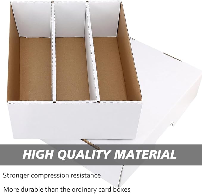 3Pack Card Box for Trading Card, 2400-count Cardboard Card Storage Box, 3-Row bulk Card Storage box with 150 Soft Sleeves & 24 Dividers,Card Organizer Box for TCG/Magic/Mtg,Toploader