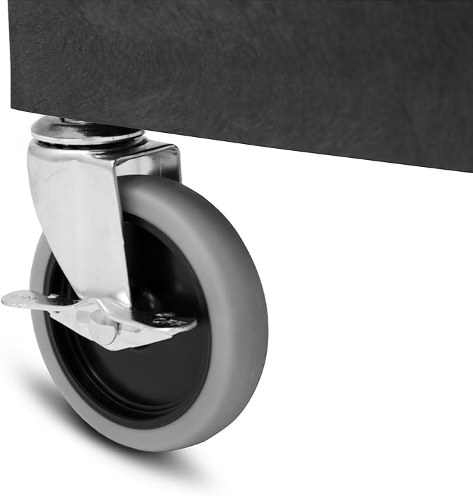 Stand Steady Tubstr Large 3 Shelf Utility Cart | Heavy Duty, Black HDPE & PVC, Holds Up to 300 lbs. | Storage & Rolling Tool Cart for School, Office, Garage & Warehouse