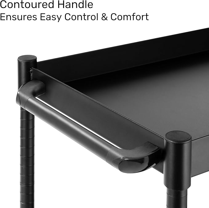 MightyHaul 18" Heavy-Duty Utility Cart with 2 Reversible Shelves, 1,200 lb Capacity, Heavy-Duty Casters for Industrial Use