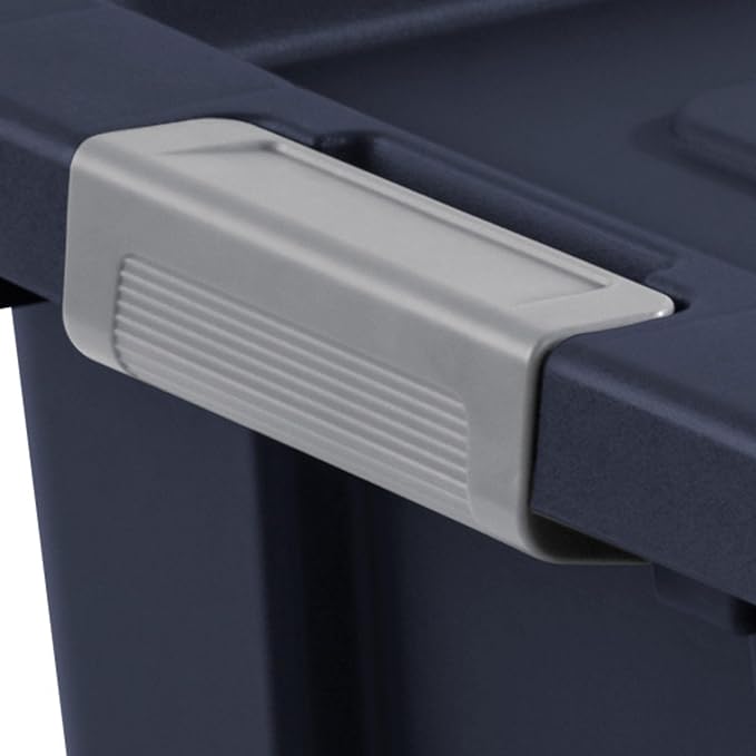 Sterilite 24-Pack Storage Bins with Lids, Heavy Duty Totes, Tuff1, 18 Gallon, Dark Indigo