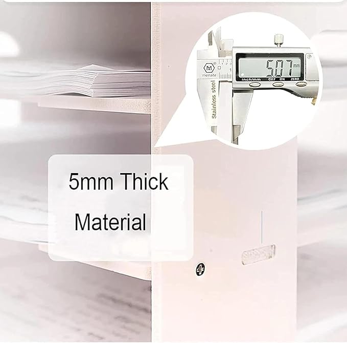 Extra Large A3 Paper Storage Unit, 11x17 Paper Organizer, Tiered Stationery Storage Rack PVC with 7 Compartments, Desk Organizer for Office and School Supplies