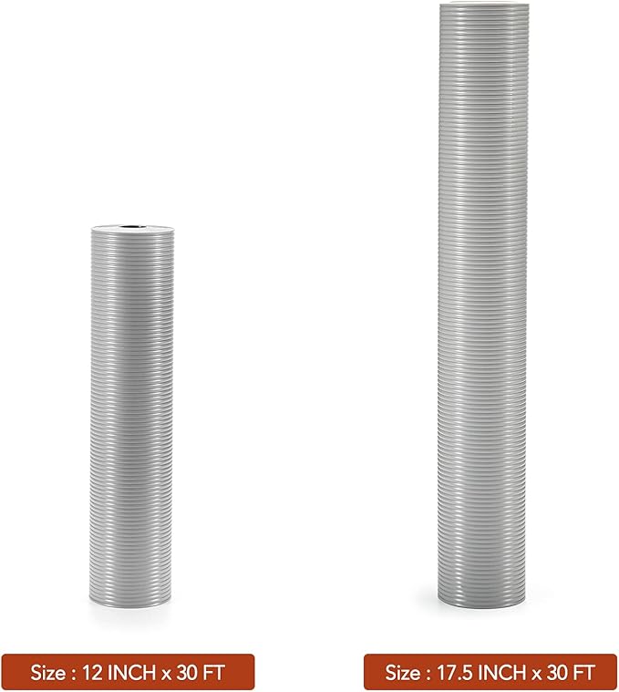 Glotoch Premium Grey Shelf Liner 17.5" x 30 ft. - Non Adhesive Drawer Liner, Waterproof Cabinet Liner, Durable Fridge Table Place Mats for Cupboard, Cabinet, Drawer Liner