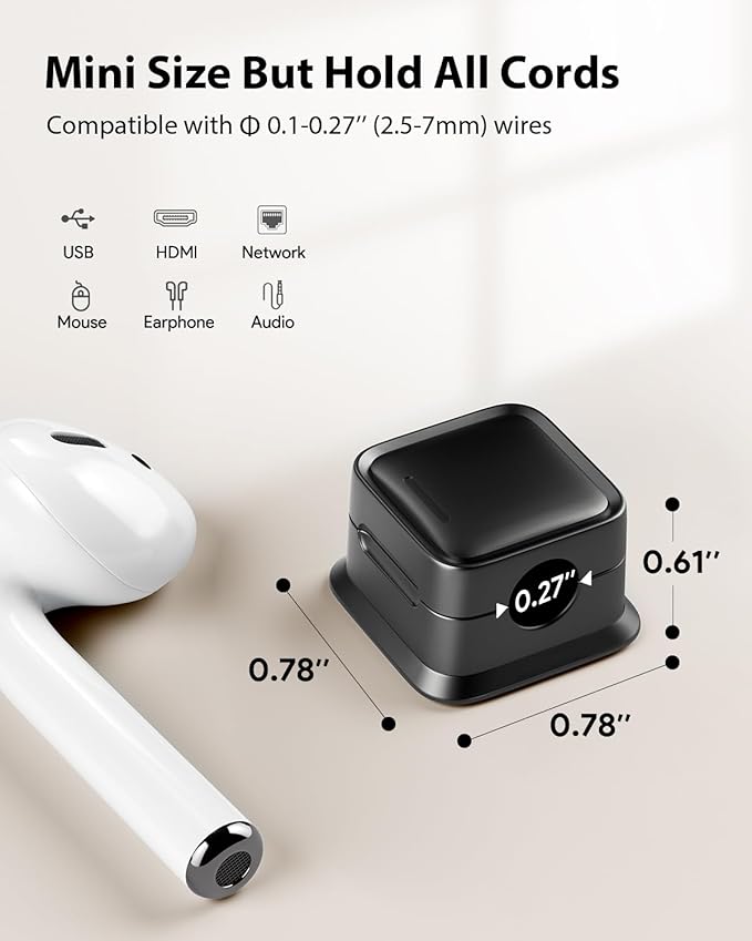 18 Pack Magnetic Cord Organizer Holder,Strong Adhesive Desk Cable Management Easy Open,Organize Phone Charging Cords Wire Holder Organizer Neatly for Home,Office,Car,Desk,Nightstand-Black