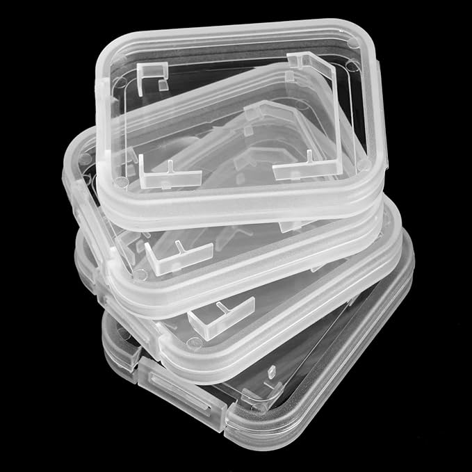 Transparent Standard SD SDHC Memory Card Case Holder Box Storage Boxes (Pack of 10)