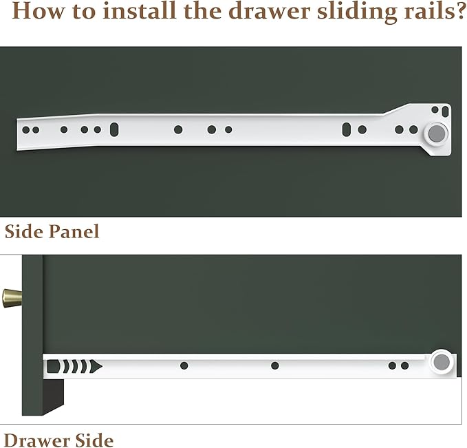 RoyalCraft Large 3 Drawer Dresser Set of 2, Fluted Chest of Drawers with Storage, Modern Painted 30 inch Tall Nightstand for Bedroom Living Room Entryway, Green