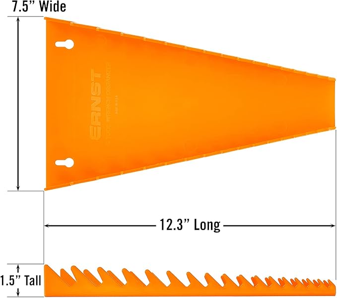 ERNST 5052 Standard Wrench Organizer Tray, 16 Tool, Orange