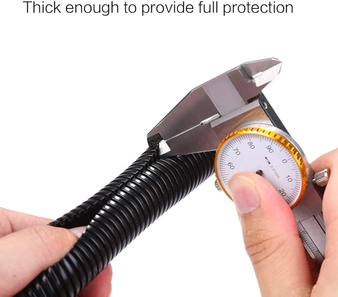 Alex Tech 25ft - 3/8 inch Split Wire Loom Tubing - Black