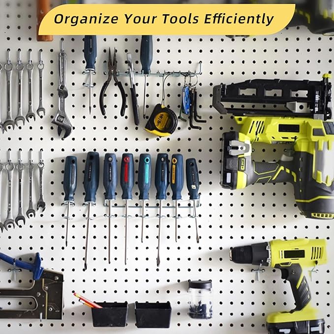 279PCS Metal Pegboard Hooks Organizer Kit for Organizing Various Tools - Heavy Duty 1/4" & 1/8" Pegboard Accessories with Pegboard Bins, Wall Mount Tool Storage for Garage, Workshop & Kitchen