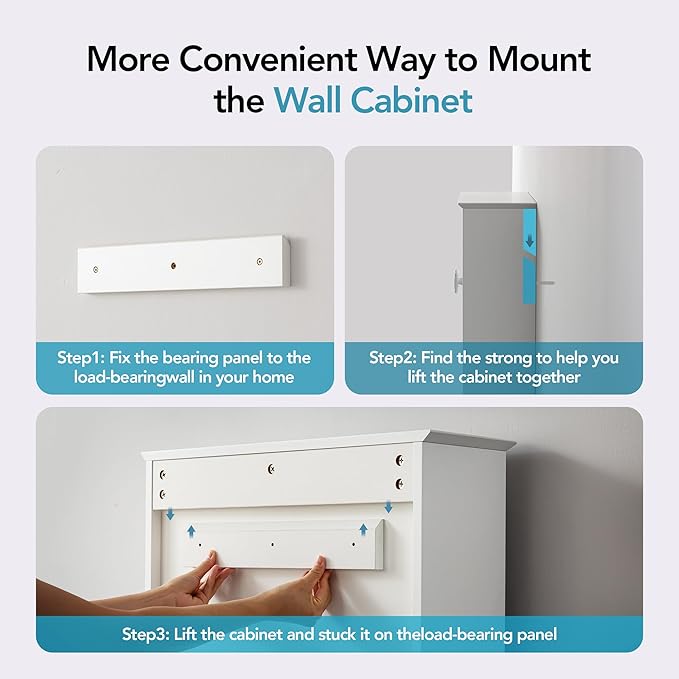 Bathroom Wall Cabinet with Lighting & Tissue Hole, Wall Mounted Glass Door Medicine Cabinet Over Toilet Storage for Laundry Room Kitchen