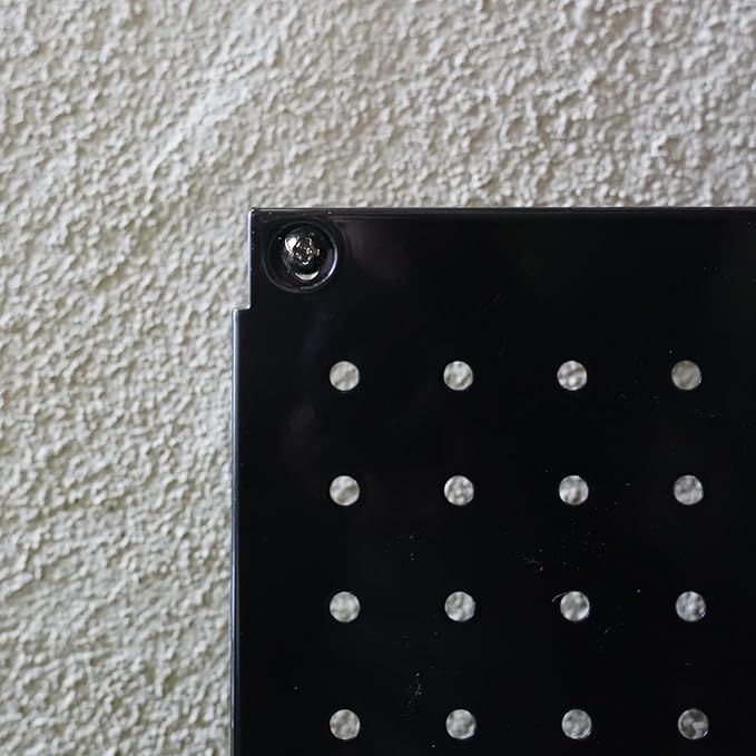 Metal Pegboard 12-Inch Tall x 16-Inch Wide Heavy Duty Wall Organizer for Home Garage Tool Storage 4pcs Black