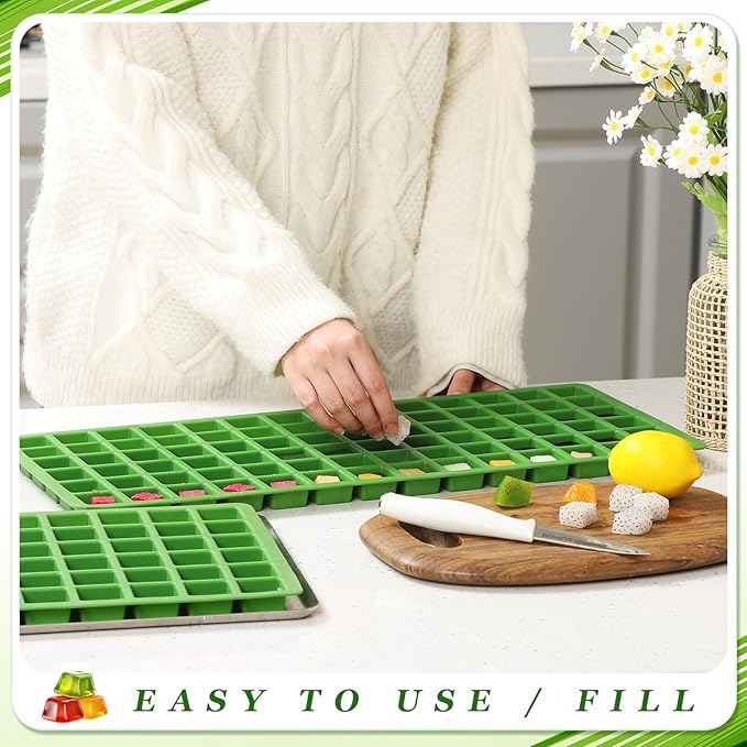 5 Pcs Silicone Food Molds for Harvest Right Freeze Dryer Harvest Right Medium Square Trays Dividers Food Mold for Fruit Vegetable Cake Freeze Drying Accessories (Large)