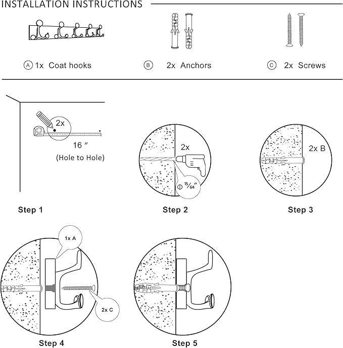 SKOLOO 30-Inch Wood Coat Rack Wall Mount with 5 Triple Hooks - Ideal for Family Entrances, Classrooms, and Pet Supplies Storage - Perfect Coat Hooks for Wall,Mahogany (Sapele)