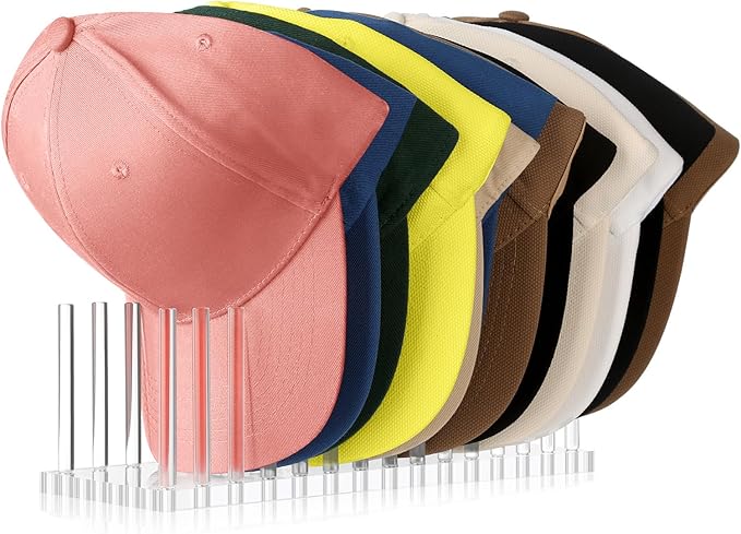 Kadolina Hat Organizer for Baseball Caps, Acrylic Hat Rack for 14 Baseball Caps, Hat Holder Display and Organizer for Closet, Tabletop, Dressing Table