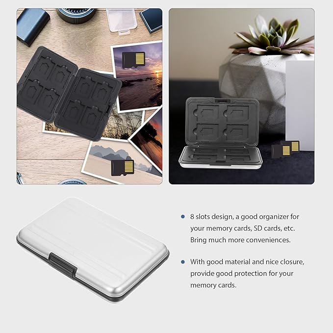 COHEALI Delicate Memory Card Case Box Portable Storage Holder for Micro and Standard Cards Drop Resistant Compact Organizer with Sturdy Construction and Scratch Protection for Digital