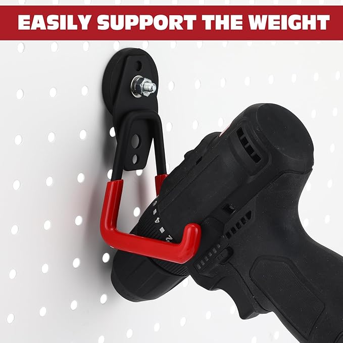 Landhoow Large Magnetic Hooks Heavy Duty Garage Magnet Hooks Strong Storage Utility Magnetic Hangers with Anti Slip Rubber Coating for Indoor and Outdoor Hanging(Red,10 Pcs)