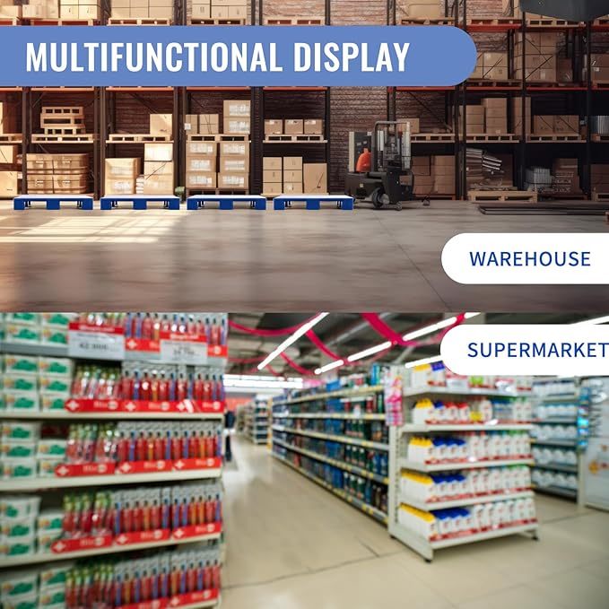 1 Pcs Plastic Pallet for Basement Storage Easy Stack Lightweight Floor Pallet Display Flooring Room Supermarket Christmas, Support up to 2000 Lbs (31.5'' L X 24'' W X 4.7'' H,Blue)