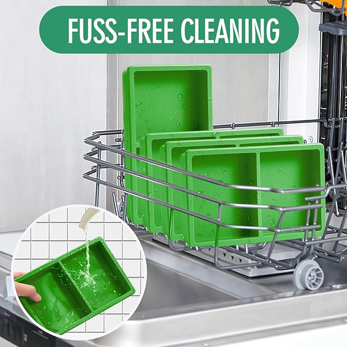 8 pcs Silicone Tray Dividers for Harvest Right Freeze Dryer Medium and Small Trays, Silicone Food Molds for Harvest right freeze dryer accessories, Green silicone food freezer tray