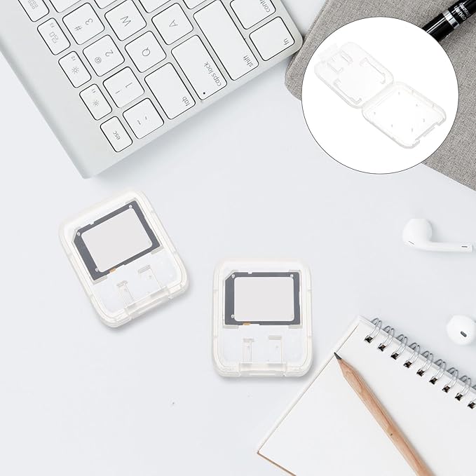 GALPADA 24pcs 24pcs Transparent Memory Card Storage Organizer Case with Lid Portable Protective Storage Box for Secure Protection and Easy Carry