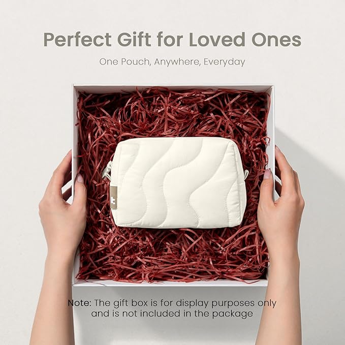 tomtoc Electronics Organizer Travel Case, Soft Puffy Organizer Bag Birthday Christmas Gifts Travel Essentials for Women Girls, Portable Accessory Tech Pouch Storage for Charger, Cord, Cable, Phone