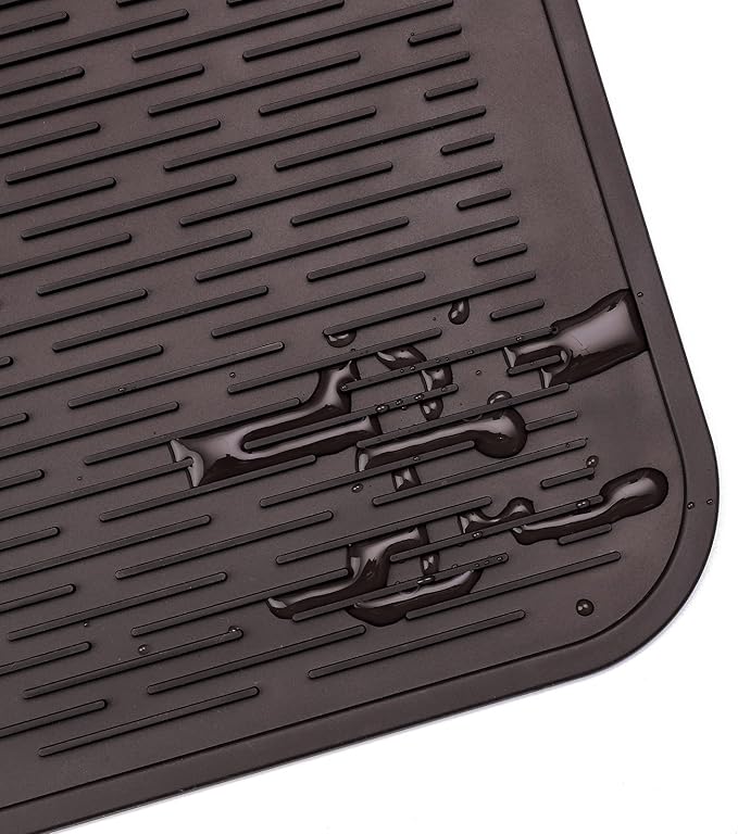 Silicone Dish Drying Mat for Multiple Usage,Easy clean,Eco-friendly,Heat-resistant Silicone Mat for Kitchen Counter or Sink,Refrigerator or Drawer Liner Coffee 2XL 24 inches x 18 inches