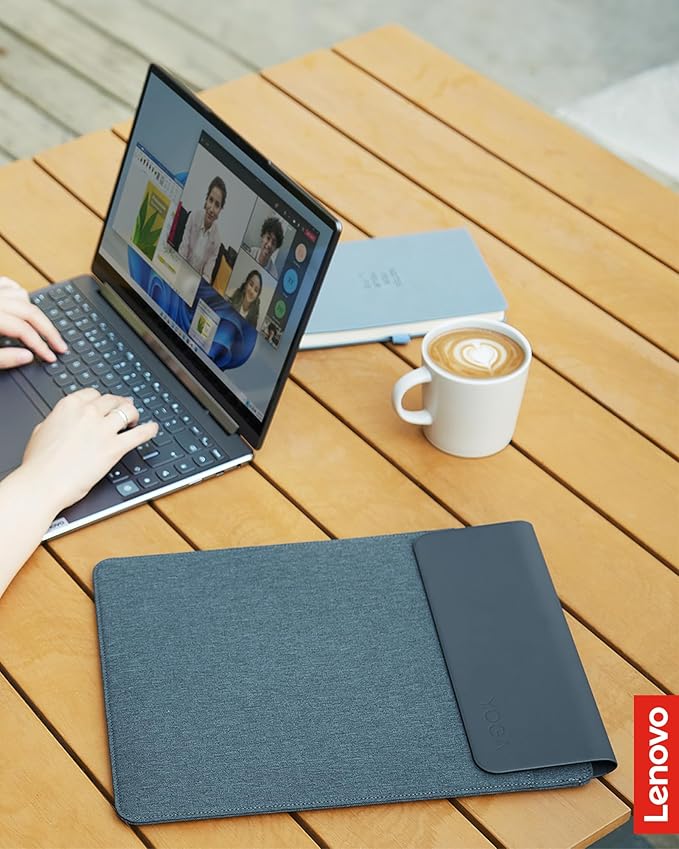 Lenovo Slim Laptop Sleeve 14 Inch Notebook/Tablet - Compatible with MacBook Air/Pro - Eco-Friendly Lightweight Case with Accessory Pocket & Magnetic Closure - Teal