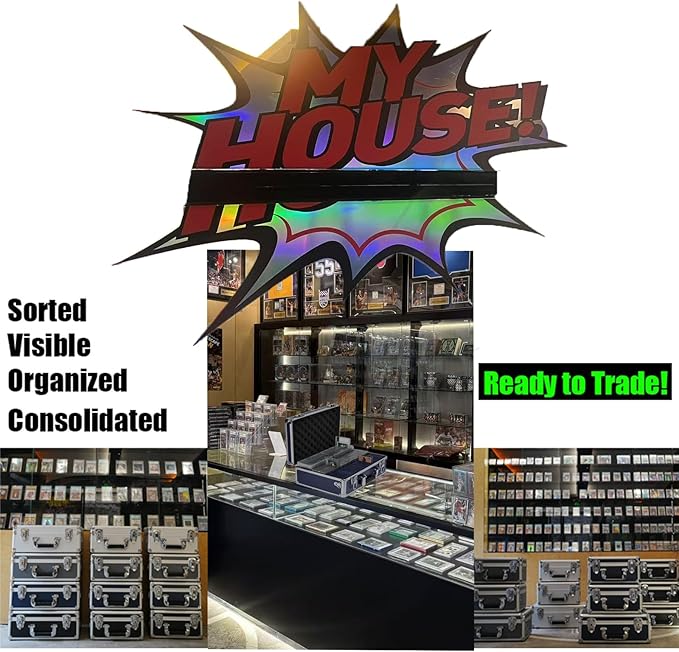 Multi color Card Storage Hard Case, Sports Card Collection Boxes,Trading Cards Cabinet, Card Holder, Toploader Box (Gray, Medium)