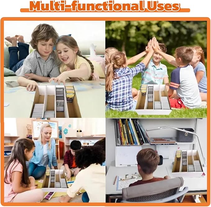 4 Set Sports Card Storage Boxes 3150 Count Bulk Card Trading Cards Collection Box Cardboard Card Storage Box for Card Game Baseball Card Sorting Tray Cases Cards with 4 Dividers Collector