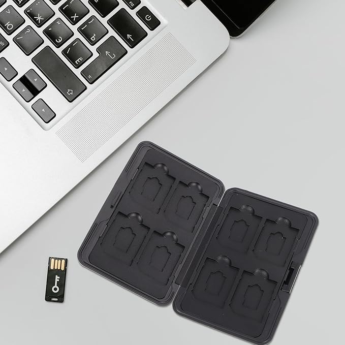 Memory Card Storage Box Case Holder Slots with TPU Inner Bracket Portable Organizer for Micro and Cards Travel Protection Silver Gray