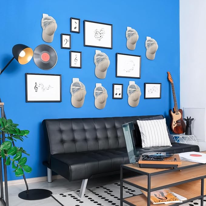 Headphone Wall Hangers Adhesive Gaming Headset Holder Hooks for Wall Mount Strong Universal Stand Hooks for Most Headphone Controller, Hat, Baseball Caps, Door, Closet(White,24 Pcs)