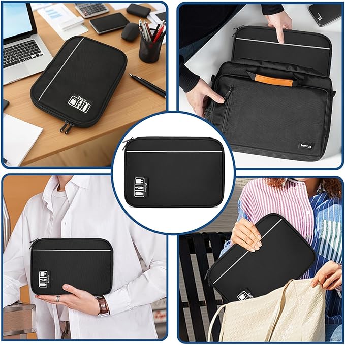 Electronic Organizer Travel Case, All-in-One Portable Cable Organizer Bag for Storage, Cord Organizer Tech Accessories for Cables, Chargers, Power Bank, Flash Drive, SD Card