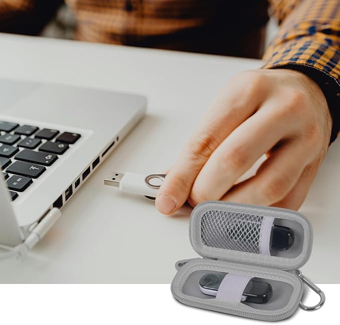 USB Flash Drive Case, SD Card Holder Compatible with Thumb Drive, Memory Cards, SDXC SDHC Storage Bag, Electronic Accessories Organizer for SanDisk for Samsung for Inland (Grey)