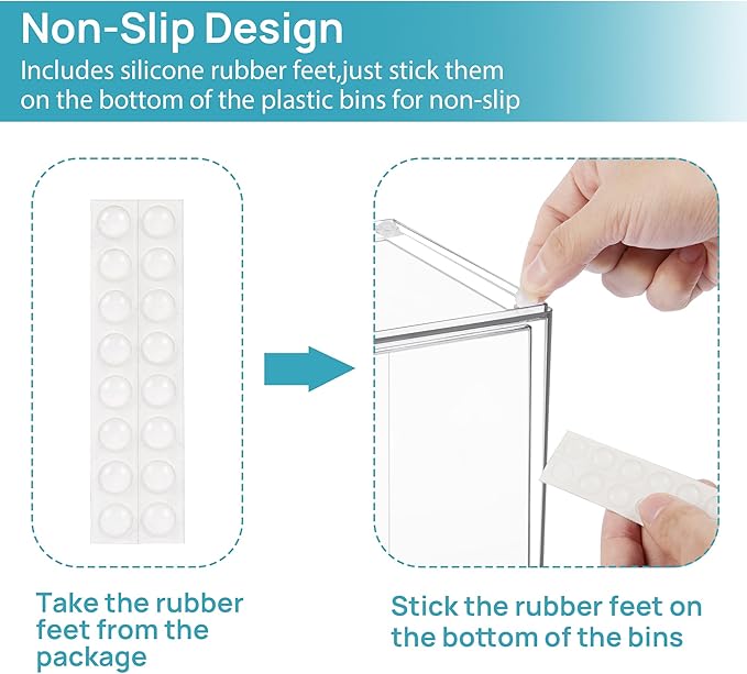 Vtopmart Clear Stackable Storage Drawers Set of 4, Plastic Organizer Bins for Makeup, Cosmetics, Beauty Supplies,Ideal for Vanity, Bathroom,Cabinet,Pantry Organization