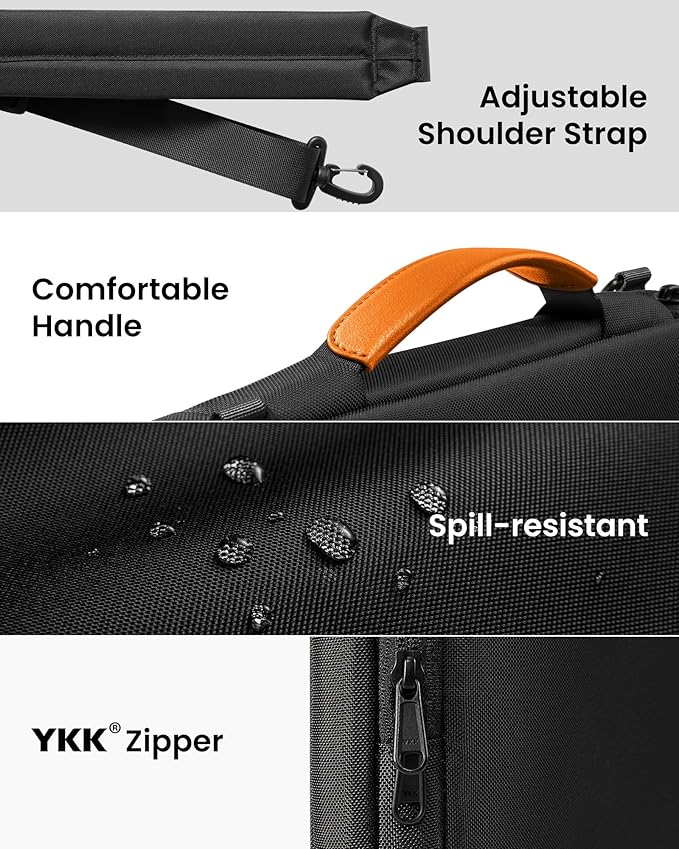 tomtoc 360 Protective Laptop Shoulder Bag for 14-inch MacBook Pro M5/M4/M3/M2/M1 Pro/Max A3434 A3112 A3401 2025-2021, Water-Resistant Carrying Case for 13.5-14.4 Inch Microsoft Surface Laptop 7/6/5