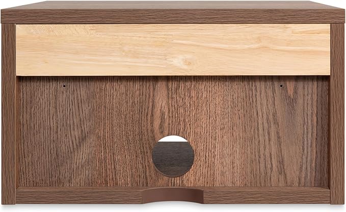JONATHAN Y NST2002A Ettore 15.71" Mid-Century Modern Floating Wall Mounted Nightstand with Soft-Close Drawer and Cable Hole, Dark Brown