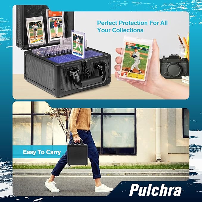 Pulchra Graded Card Storage Box, Top Loaders Case, Sports Trading Box, Slab PSA MTG CSG SGC Magnetic Holder, Waterproof Carrying Case, Collector Storage Boxes