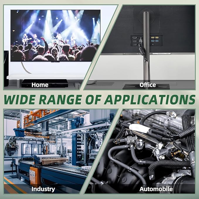 Split Wire Loom Tubing, Cable Protector Sleeve, Braided Cable Management for TV/Computer/Home Theater/Engine Bay, Cord Protectors from Pets No Chew (Grey, 1/2"-25ft)